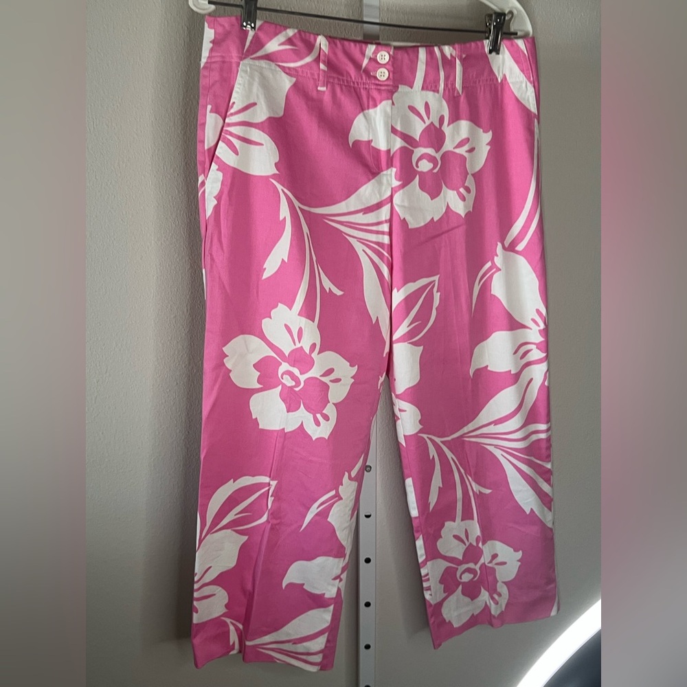 S & D Hawaiian Floral Wide Leg Ankle Pants